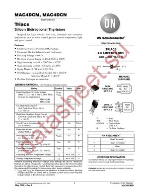 MAC4DCM-001 datasheet  